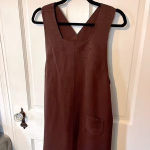 Vintage 90s Pinwale Corduroy Maxi Jumper with Front Pocket, size 16